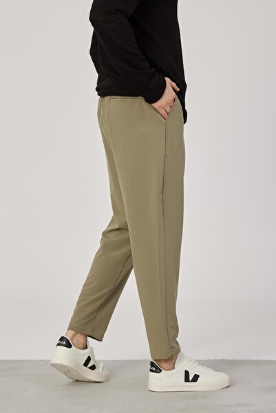 NOMARC Παντελόνι από ύφασμα αλεξίπτωτου πράσινου χρώματος καρότο