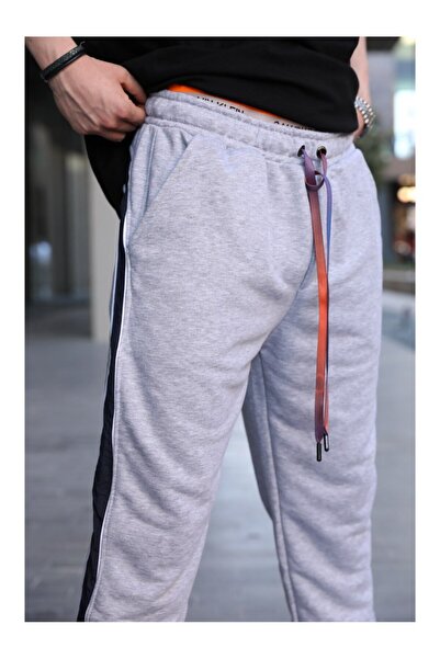 NOMARC Ανδρικό παντελόνι με ρίγες σε γκρι χρώμα