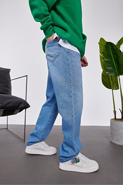 NOMARC 15720-2 Blugi largi albastru uni