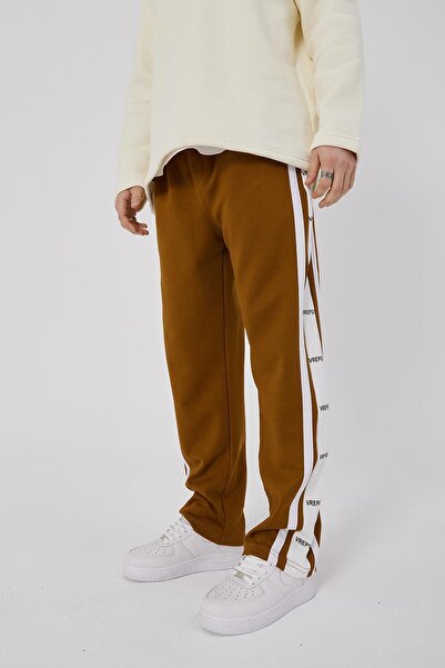 NOMARC Ανδρικό παντελόνι με λεπτομέρεια με ρίγες καφέ