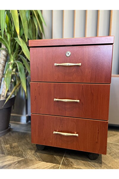 Bener Concept Kilitli Üç Çekmeceli Üst Kalite Keson - Kiraz