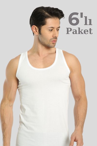 Arma Yıldız Συσκευασία με 6 λευκά ανδρικά εσώρουχα 100% βαμβακερά χτενισμένα, αναπνεύσιμα εσώρουχα