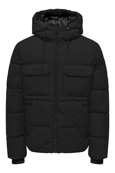 Only & Sons Onselıjah Μαύρο Μπουφάν με κουκούλα - Otw Noos 22029661