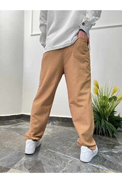 NOMARC Καφέ Λινό Παντελόνι Nm-2