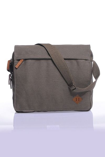 By Hakan Gk12 Canvas Postman Leaning Crossbody Bag Khaki