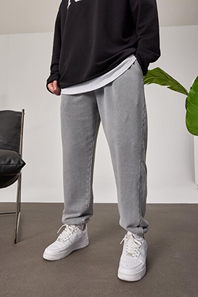 NOMARC Γκρι πλυμένο φούτερ παντελόνι