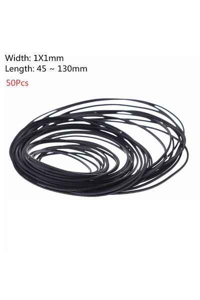 Choice 1mm 45 To 130mm 50pcs 1/2/3/4mm Width Universal Mix Cassette Tape Machine Belts Assorted Flat Rubbe