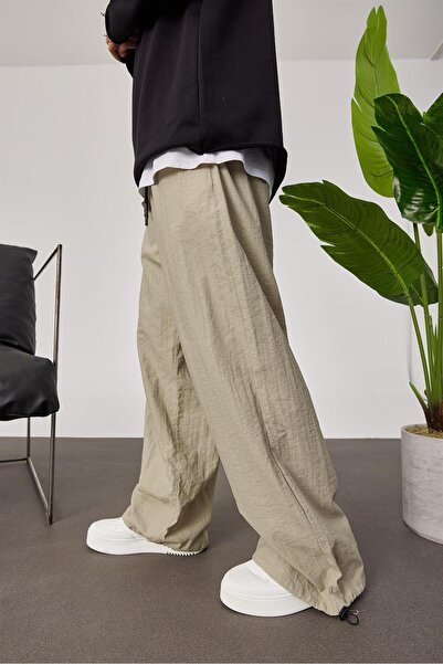 NOMARC Men's 5279 Drawstring Waist Loose Cream Pants