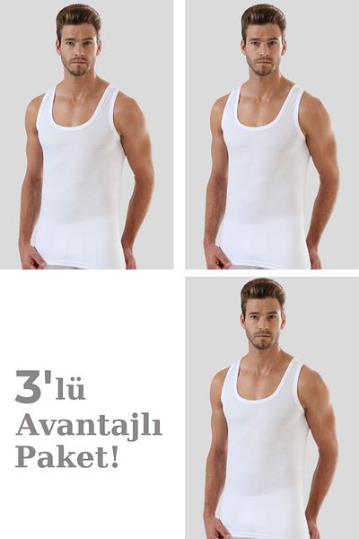 Arma Yıldız Ανδρικό λευκό χτενισμένο βαμβακερό εσώρουχο 100% βαμβάκι 3 πακέτο