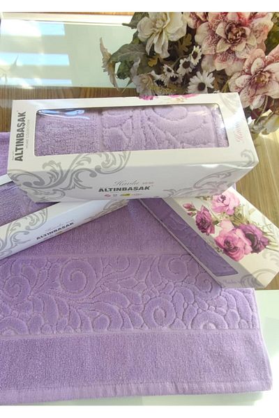Altınbaşak 50X90Cm Dowry Holder - Velvet Texture, 3D Embossed, Hand and Face Towel Custom Gift Box