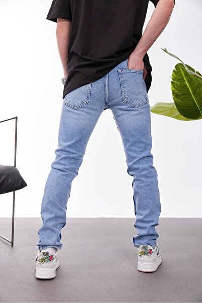 NOMARC 6119 Jean albastru gheață cu lanț subțire