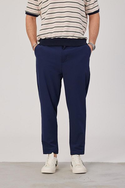 NOMARC Παντελόνι από ύφασμα με αλεξίπτωτο μπλε Navy Carrot Cut