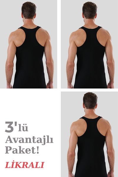 Arma Yıldız Men's Black Cotton Lycra Athlete Athlete 3 Pack
