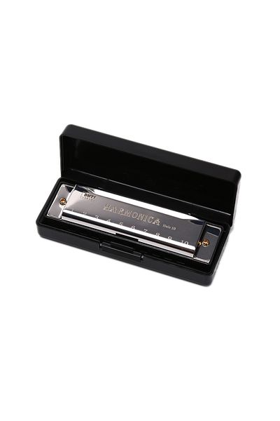 Miwayer Silver Harmonica Key of C 10 Hole Diatonic Harmonica C with Case for Beginner Students Kids Gift wit