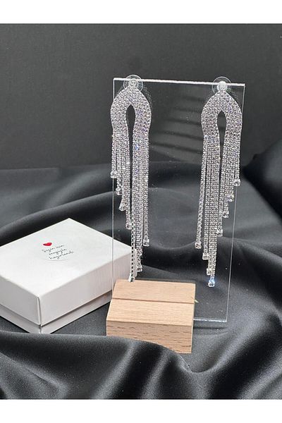 KUMRU BİJUTERİ Crystal Stone Evening Dress Earrings, Dress Earrings, Dress Earrings