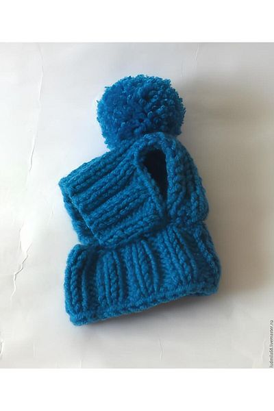 RAY TİCARET Blue Pompom Knitted Dog Outfit