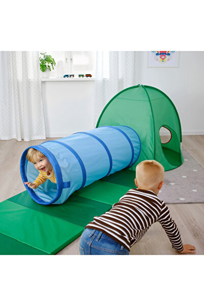 IKEA DVARGMAS oyun tüneli, mavi-yeşil, 126 cm