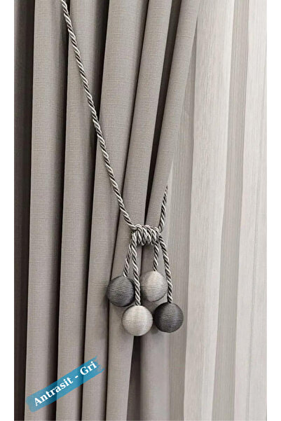 Morgri Modern Sarım Dört Toplu Braçol Kornişe Takmatik ipli Tavan Perde Aksesuarı Perde Tutucu