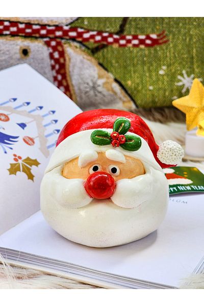 Rota Hediyelik New Year Christmas Hat Santa Claus Handmade Ornament Red White Decor
