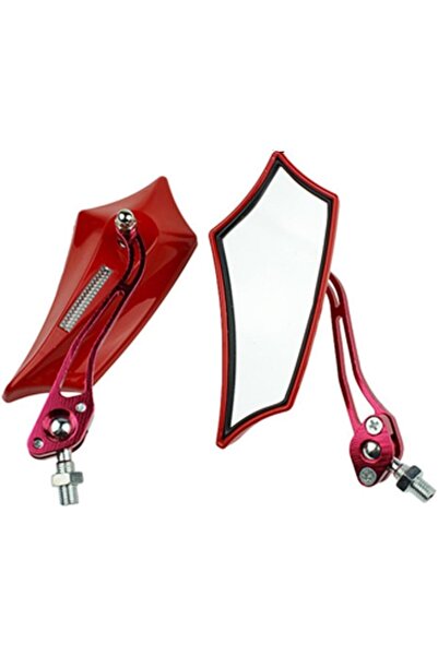 Choice1 Red Universal Motorcycle Motorbike Bike 8mm 10mm Rear View Side Scoot...