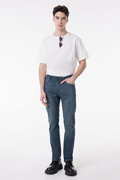 Lee Rider Slim Fit Slim Fit Regular Waist Narrow Leg Blue Men's Stretchy Jeans Denim Jeans