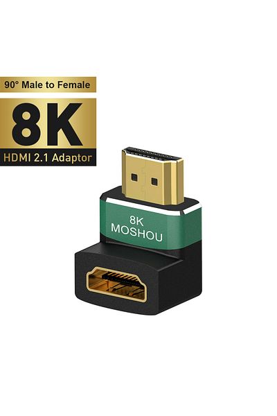 Choice MOSHOU 8K HDMI 2.1 Cable Adapter Male to Female Cable Converter for HDTV PS4 PS5 Laptop 4K HDMI E...