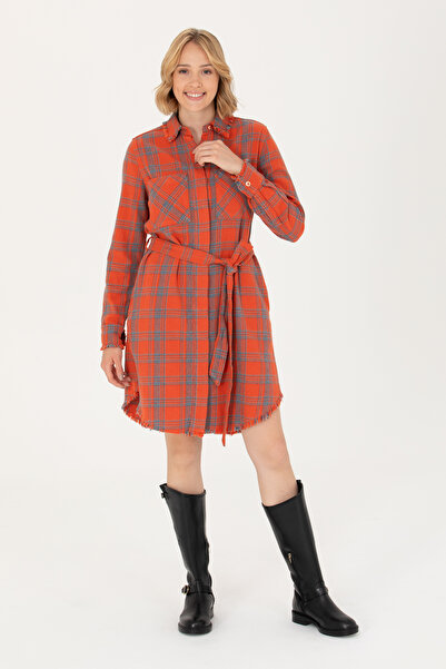 U.S. Polo Assn. Kadın Turuncu Jean Elbise 50271191-VR051