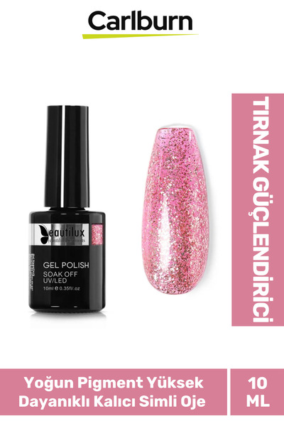 Carlburn Hızlı Kuruyan Uzun Süre Dayanıklı Yüksek Pigment 3 Aşamalı Kalıcı Simli Tırnak Ojesi 10 Ml