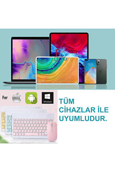 redmud teknoloji Samsung Galaxy Tab S6 Lite P610 İle Uyumlu Standlı Kılıf Ve Klavye Mouse 2 li Set