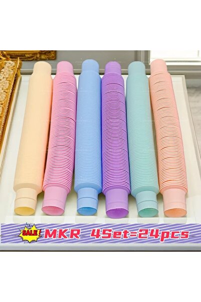 Choice مجموعة من 4 قطع (24 قطعة) من أنابيب البوب، ألعاب حسية لتخفيف التوتر وا...