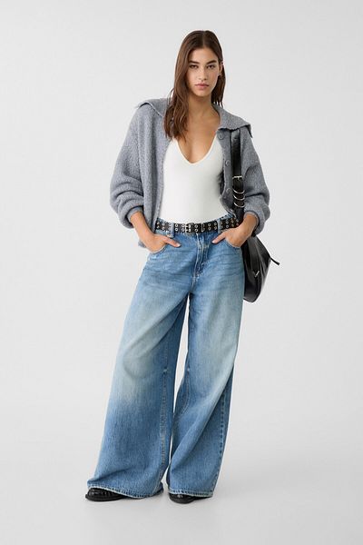 Stradivarius V-neck polyamide bodysuit