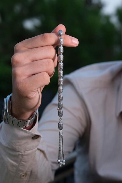 dergah tesbih Carved Workmanship Full Silver Design Zaza Rosary