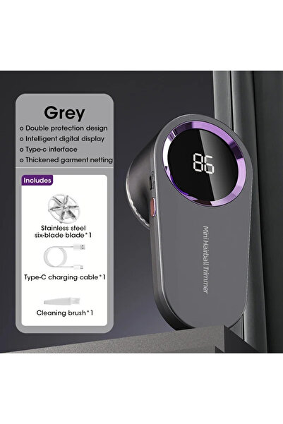 Choice مزيل الوبر الرمادي للملابس، مزيل الوبر الكهربائي الرقمي LED، مزيل الوب...