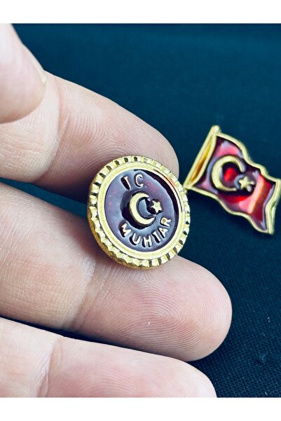 Kuyumcudan Muhtar Rozeti Bayrak Rozet hediyeli