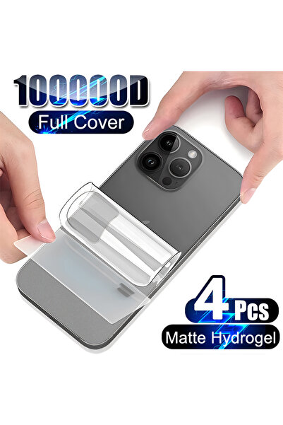 Choice أربعة قطع من واقيات الشاشة الهيدروجيلية غير اللامعة لهواتف آيفون 15، م...