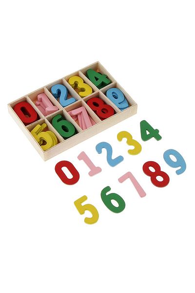 Choice 60 Pieces Multicolor Wooden Shapes 0-9 Arabic Number Scrapbooking Embellishment With Box Case for...
