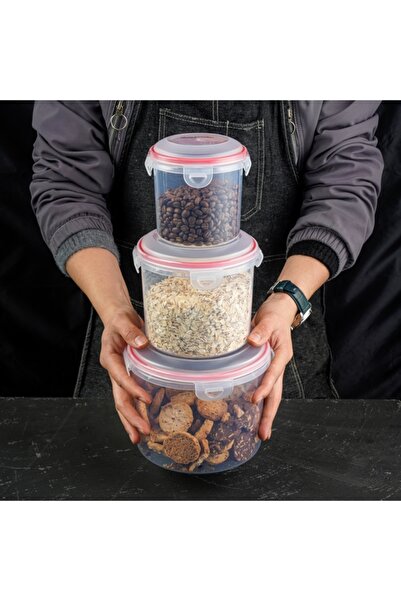 BETTY CROCKER 3-Piece Cylindrical Food Storage Container Set