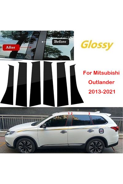 Choice Glossy Black Window Door Column B C Pillar Post Cover Trim For Mitsubishi Outlander 2013-2020 202...
