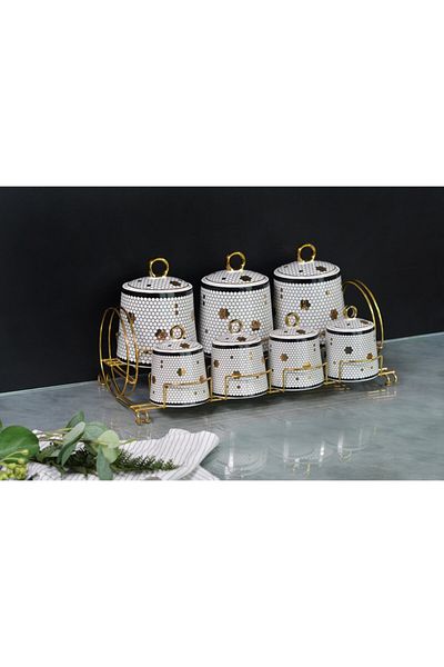 Paçi Bee 7 Piece Porcelain Spice Set