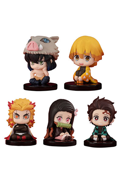 Choice 5 Style-Set-A 5 Style/Set Q Version Demon Slayer Sitting Ghost Doll Tanjiro Nidouzi Inosuke Zenizu F