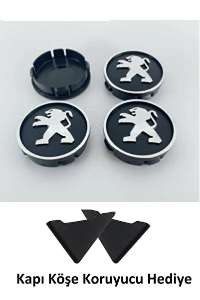 Peugeot Jant Göbeği 55/60 (55MM YUVA) 4lü Set Uyumlu Kapı Köşe Koruyucu Hediye