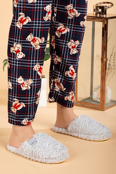 uway Λούτρινη Visco Soft Sole Άνετες ζεστές παντόφλες σπιτιού