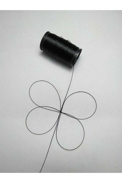 Eskişehir hobi sanat 50 μέτρα Μαύρο Χρώμα 0,3 mm Λεπτό σχοινί χάντρας προσευχής Ehstesbihipi40tmsiyah03mm, One Size