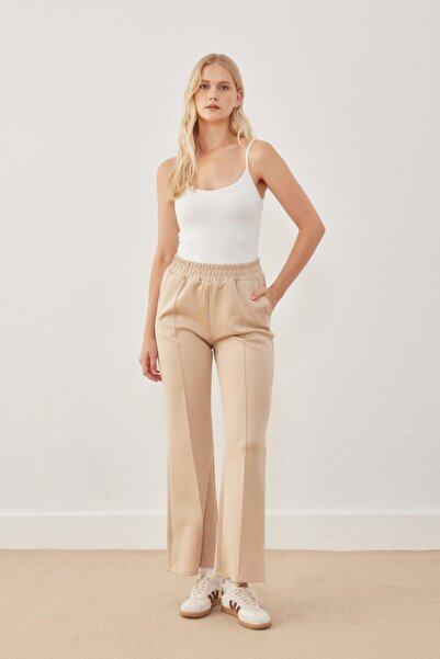 MVStore Kadın Çima Detaylı Scuba Bol Paça  Pantolon