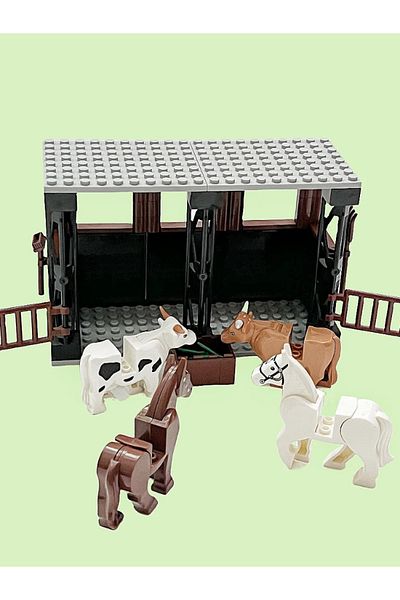 Choice Horse Stable Moc Horse Stable Building Blocks City Farm Cowshed Blocks Toy Set Construction Toys For