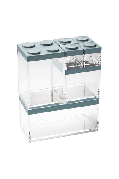 Omada 7-Piece Plastic Brickstore Dishwasher Safe Storage Box Set