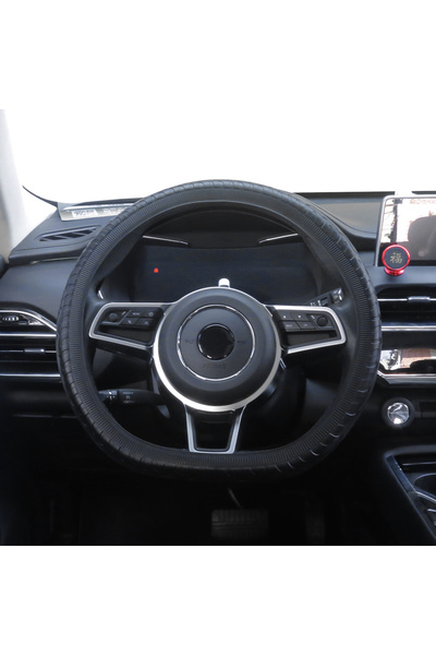 Choice غطاء عجلة قيادة سيارة أسود عالمي من السيليكون، بنسيج ناعم يشبه إطار ال...