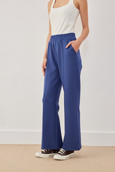 MVStore بنطال نسائي واسع الساق بتفاصيل عشبية