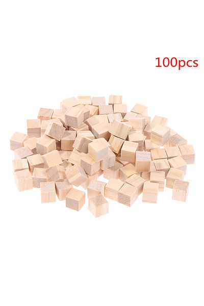 Choice As Pic 100pcs Unfinished Blank Mini Diy Wooden Square Blocks 1cm Wood Solid Cubes For Woodwork Craft