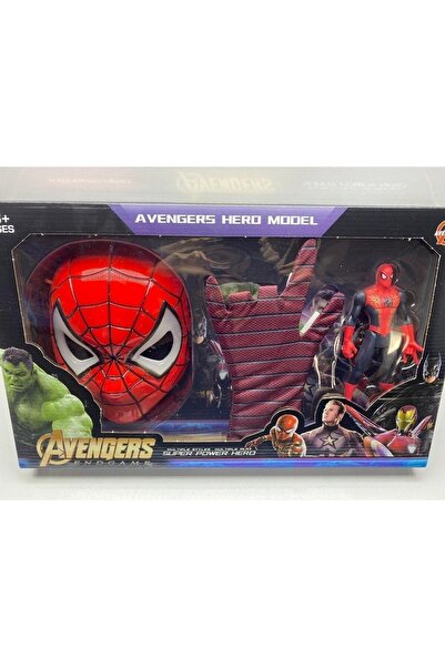 SPIDERMAN Spider Man Figür Örümcek Adam Oyuncak Figür,ışıklı Maske Ve Eldiven 3’lü Örümcek Adam Set